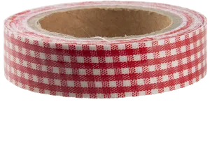 Red Gingham Washi Tape Roll PNG Image