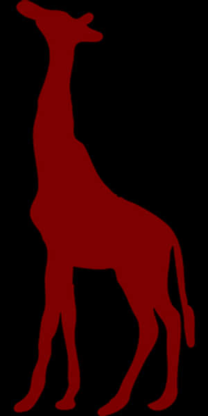 Red Giraffe Silhouette PNG image with transparent background