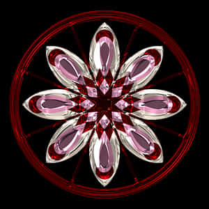 Red Glass Flower Mandala PNG