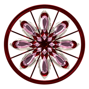 Red Glass Flower Mandala PNG Image