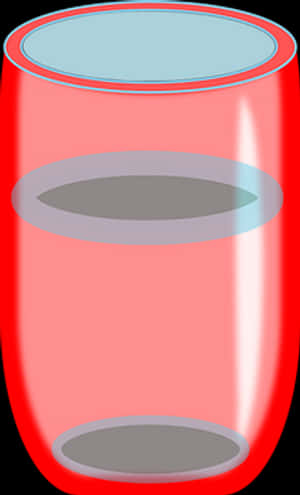 Red Glass Tumbler Vector Illustration PNG