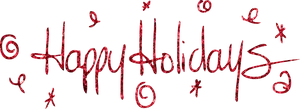 Red Glitter Happy Holidays Text PNG Image