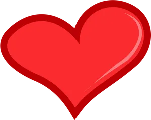 Red Glossy Heart Transparent Background PNG Image