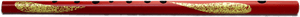 Red Golden Flute Side View PNG image with transparent background