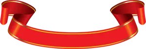 Red Golden Ribbon Banner PNG Image