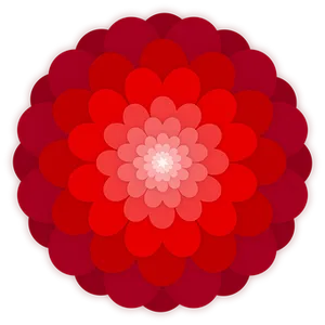 Red Gradient Flower Illustration PNG Image