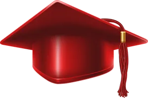 Red Graduation Cap Isolated PNG Image