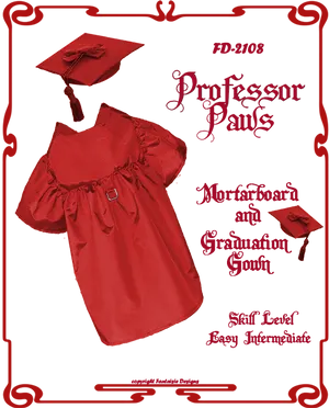 Red Graduation Capand Gownfor Dogs PNG Image