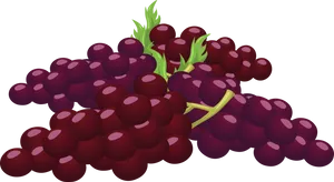 Red Grape Cluster Illustration PNG Image