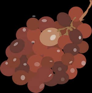 Red Grape Cluster Illustration PNG image with transparent background