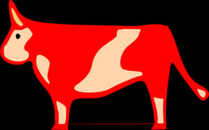 Red Graphic Cow Illustration PNG image with transparent background
