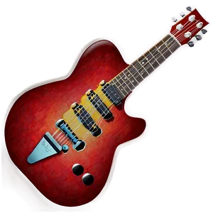 Red Guitar D PNG Image