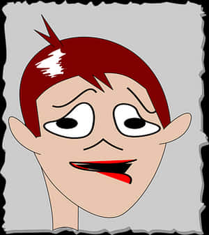 Red Haired Cartoon Face PNG image with transparent background
