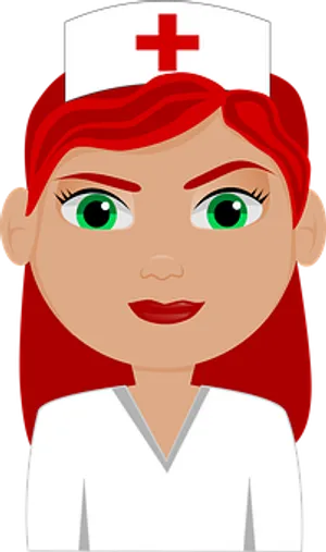 Red Haired Cartoon Nurse PNG Image