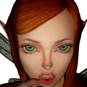 Red Haired Elf Gesture PNG Image