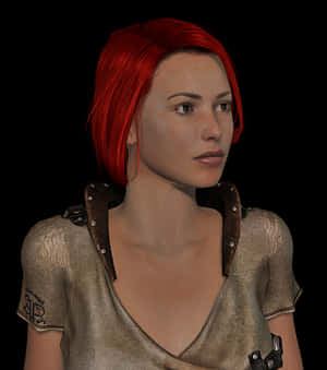 Red Haired Female Character Portrait PNG image with transparent background