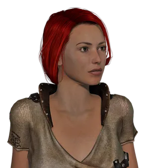 Red Haired Female Character Portrait PNG Image