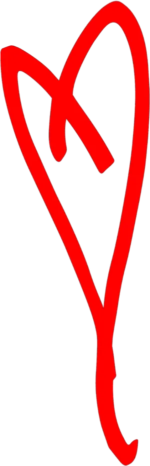 Red Hand Drawn Heart PNG Image