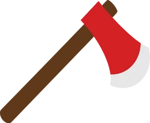 Red Handled Axe Graphic PNG Image