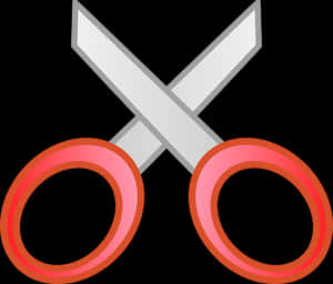 Red Handled Scissors Vector PNG