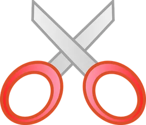 Red Handled Scissors Vector PNG Image