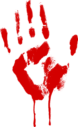 Red Handprint Bloody Smear PNG Image