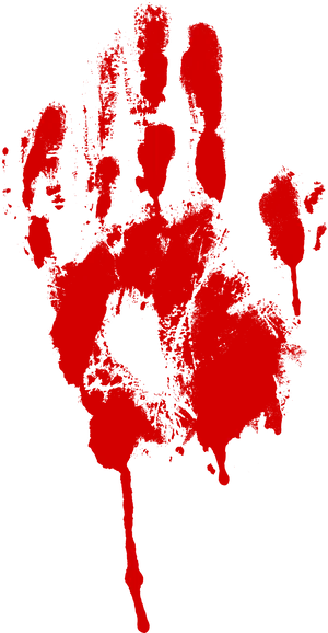 Red Handprint Bloody Stain PNG Image