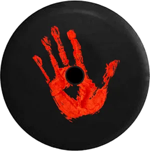 Red Handprint Vinyl Record PNG Image