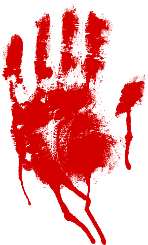 Red Handprinton Grey Background PNG Image