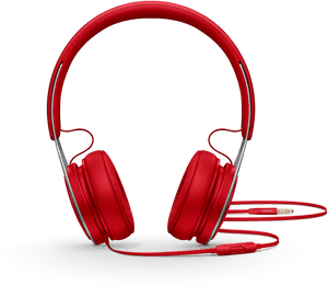Red Headphones Product Showcase PNG