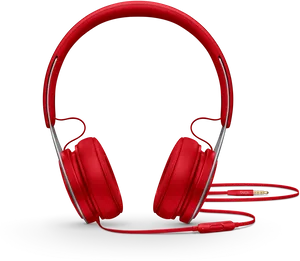 Red Headphones Product Showcase PNG Image