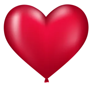 Red Heart Balloon Illustration PNG Image