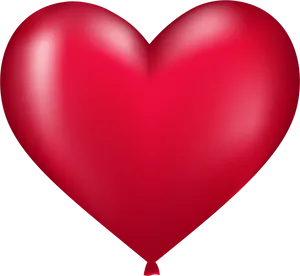 Red Heart Balloonon Black Background PNG Image