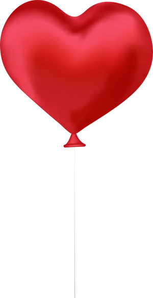 Red Heart Balloonon Black Background PNG Image