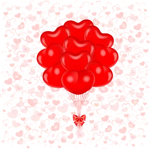 Red Heart Balloons Valentines Background PNG Image