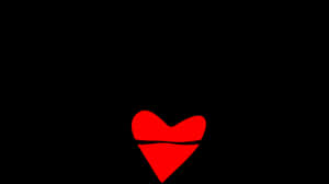 Red Heart Black Background PNG