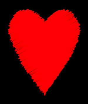 Red Heart Black Background PNG