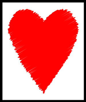 Red Heart Black Background PNG Image