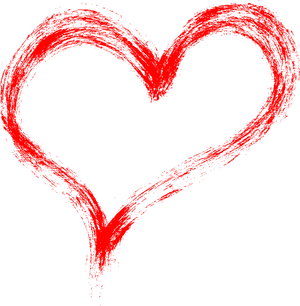 Red Heart Brush Stroke PNG Image