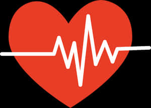 Red Heart Electrocardiogram PNG image with transparent background