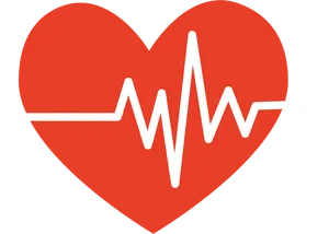 Red Heart Electrocardiogram PNG Image