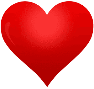 Red Heart Graphic PNG image with transparent background