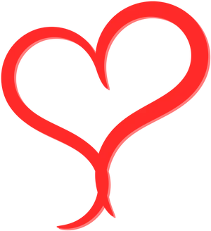 Red Heart Outline Graphic PNG Image