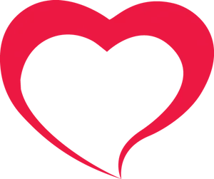 Red Heart Outlineon Black Background PNG Image