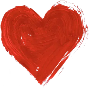 Red Heart Painting PNG Image