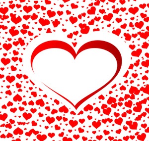 Red Heart Pattern Background PNG Image