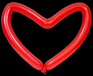 Red Heart Shaped Balloon PNG image with transparent background