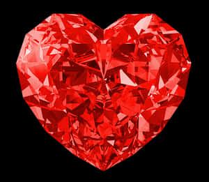 Red Heart Shaped Gemstone PNG with transparent background