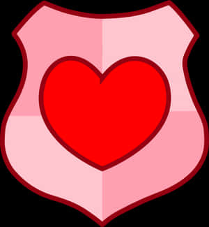 Red Heart Shield Graphic PNG image with transparent background
