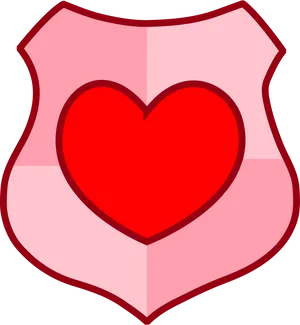 Red Heart Shield Graphic PNG Image